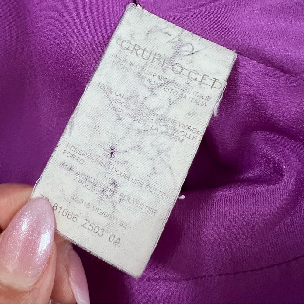 Valentino Boutique Blazer Vintage Size 10 Women Wool Purple Jacket Coat B29 - Picture 12 of 12